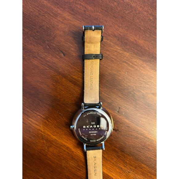 Skagen Scandinavian Minimalist Watch | Black Leather & Silver main image 8